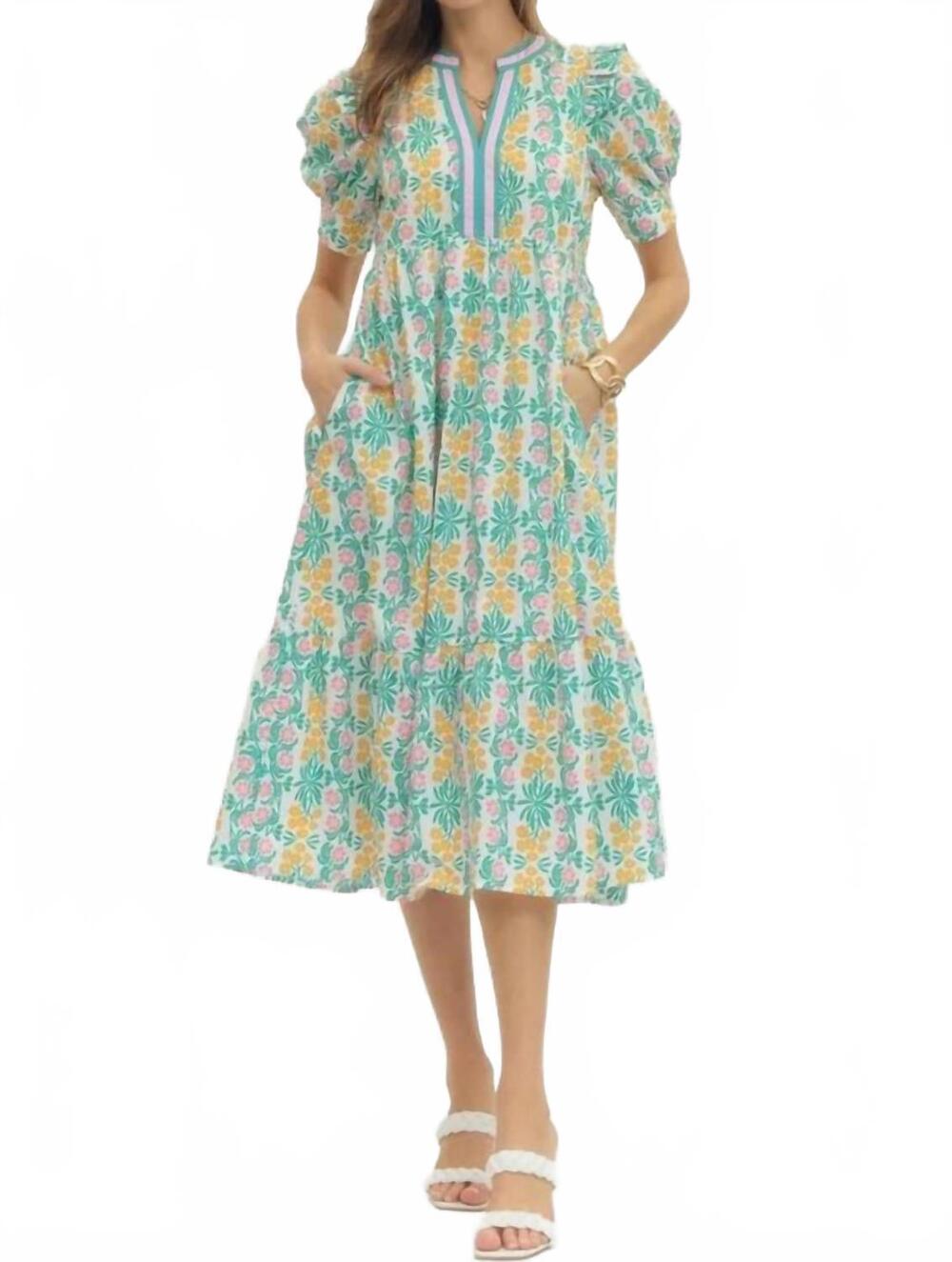 NEW ENTRO collins midi dress in jade